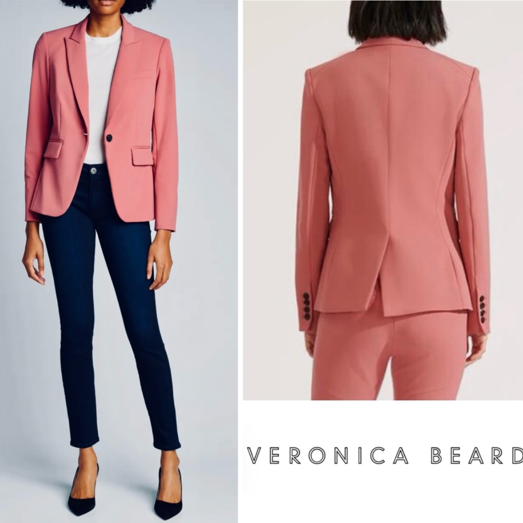 Veronica Beard Rose Pink Tailored One-Button Blazer